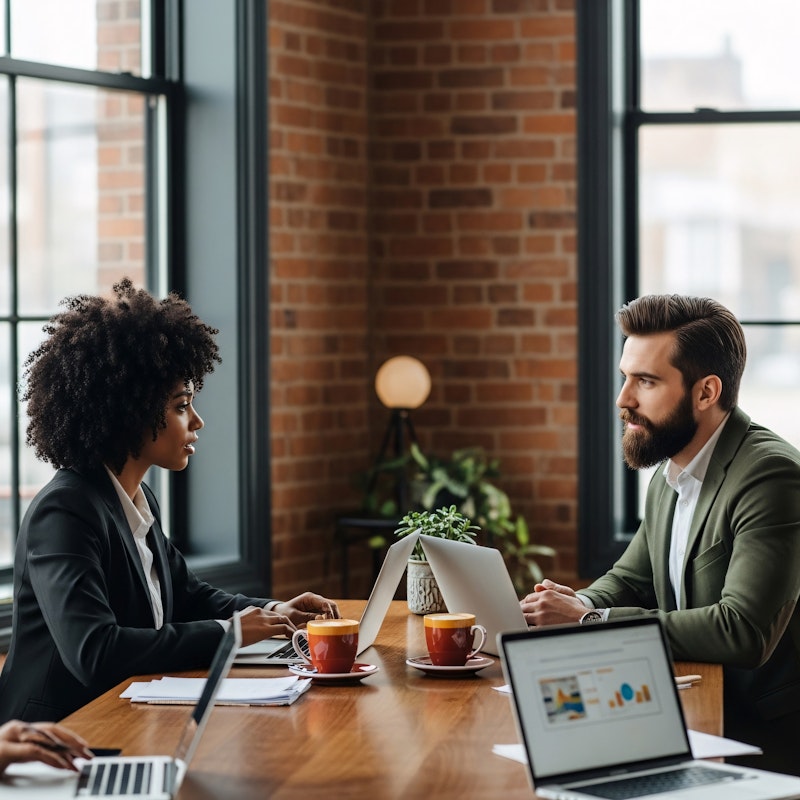 Coach financier professionnel aidant les clients avec la gestion de capital